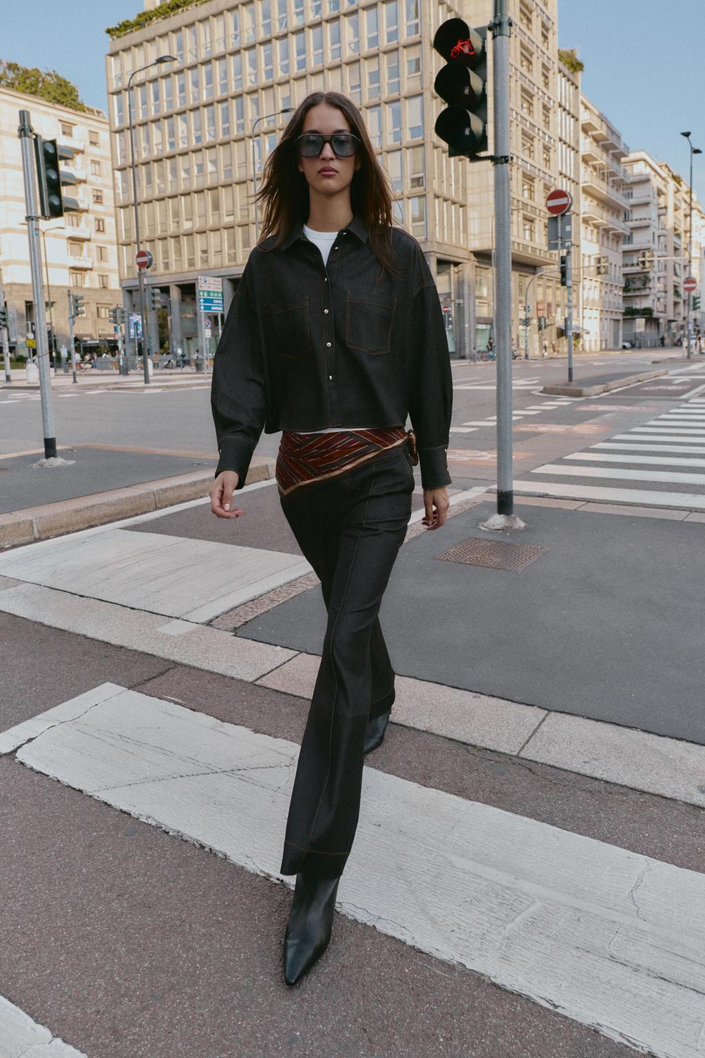 Camisa oversize pespuntes contraste