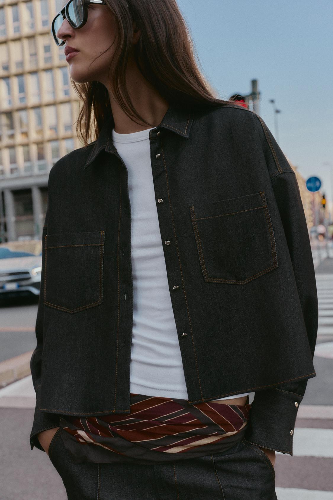 Camisa oversize pespuntes contraste